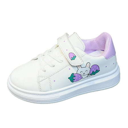 

GDEGE Children Casual Comfortable Shoes Girls Sports Shoes Small White Shoes Breathable Leather Board Shoes Medium Children Student Flat Shoes Fashion Cute Shoes