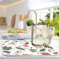 thumbnail image 5 of Yayeee Dish Drying Mat for Kitchen Counter 16"x18" Microfiber Absorbent Pad, White Christmas Holly, 5 of 7