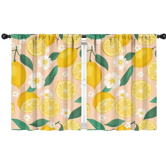 Blackout Kids Curtains,Lemon Childrens Insulated Curtains Set Of 2,Bedroom Essentials,Toddler Room Decor 42x54in(106x137cm)