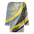 thumbnail image 6 of Zedker Casual Loose Fits V-Neck Tunic Tops for Women,Elegant Unique Printed Blouses with 3/4 Sleeve, Comfy Soft Shirts for Fall,Gray,S, 6 of 7