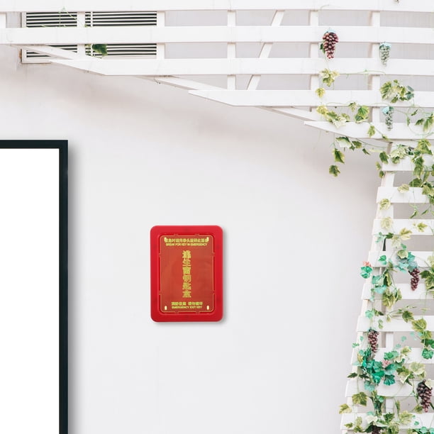 YSNOOWE Caja De Almacenamiento Para Llaves Seguridad En Emergencias Con Instalación Fácil Color Rojo