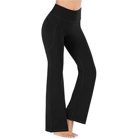 

Women s Bootleg Yoga Pants Crossover High Waisted Wide Leg Workout Flare Pants Bootcut Work Pants Dress Pants with Pockets