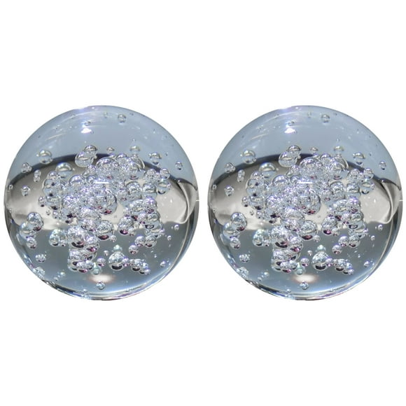 2Pcs Glass Balls Glass Bubble Balls Round Balls Decorative Photography Sphere Accessories