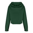 thumbnail image 4 of Ashirexll Hoodies for Women, Half Zipper Sweatshirts Long Sleeve Cropped Hoodie Winter Warm Pullover Tops with Pockets Green M, 4 of 7
