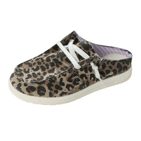CHOII 50% off Clearance Slip-on Loafers for Women Shoes Comfortable Casual Non Slip Flats for Women Ladies Soft Work for Womens Cushionaire Sandals Summer Sandals for Women 2024 Leopard Print/9.5