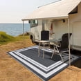 thumbnail image 4 of Reversible Waterproof Outdoor Rug, Plastic Straw Patio Mat Lightweight Portable Large Area Carpet, Modern Geometric Design, Multiple Sizes and Colors, 4 of 9