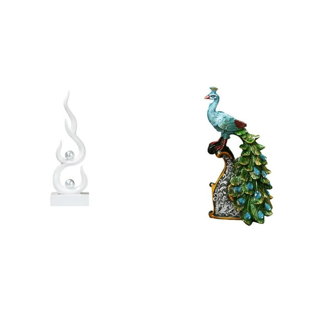 Figura De Resina De Llama Abstracta, Escultura De Fuego Moderna, Artesanía Y Elegante Colección De Estatuas De Animales De Pavo Real Para Oficina, Dormitorio, Sala De Estar, Estantería,