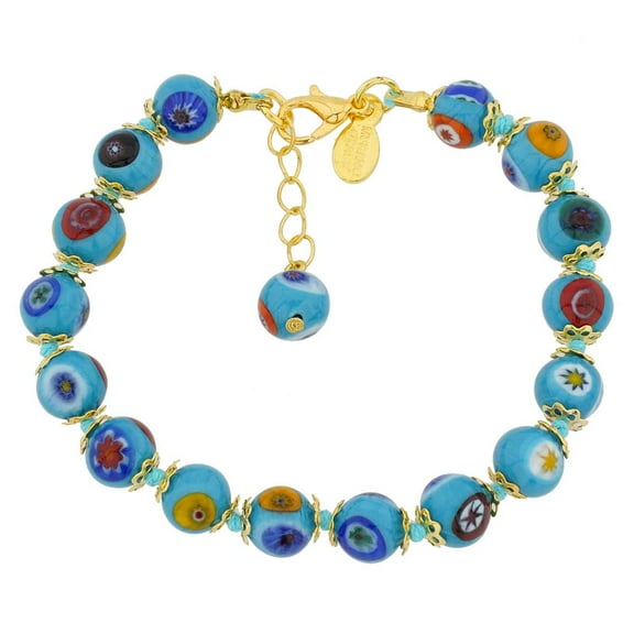 GlassOfVenice Murano Mosaic Bracelet - Aqua Blue