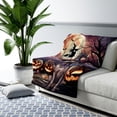 thumbnail image 3 of Spooky Halloween Night Witch Weimaraner Glowing Pumpkins Cozy Sherpa Blanket Weim Gray Ghost Dog Lover Warm Soft Throw Blanket - 12015, 3 of 5