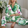 thumbnail image 6 of Sikiie Cactus Plants Women's Long-Sleeve Shirt and Full-Length Bottom Pajama Set (s-xxl)-Large, 6 of 7