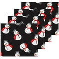 thumbnail image 2 of SKYSONIC Christmas Snowman Washcloths Set of 6, Highly Absorbent Soft Cotton Fingertip Towels for Bathroom, Kitchen, Gym, Spa, Home Decor, 12x12 Inch, 2 of 7