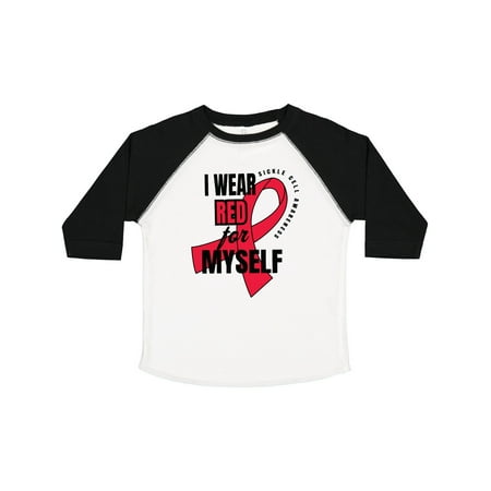 

Inktastic Sickle Cell Awareness I Wear Red for Myself Gift Toddler Boy or Toddler Girl T-Shirt