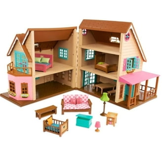 Lil Woodzeez Honeysuckle Hillside Cottage Toy House with 127pc