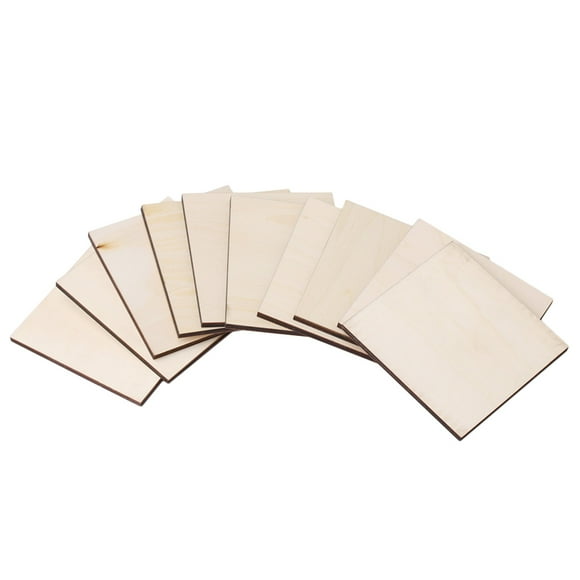 BQLZR 10 Pcs Carré 10x10cm Planche de Tilleul Vierge pour Fabrication de Modèles et Artisanat
