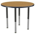 thumbnail image 1 of ECR4Kids 36in Round Everyday T-Mold Adjustable Activity Table Oak/Navy/Black - Super Leg, 1 of 8