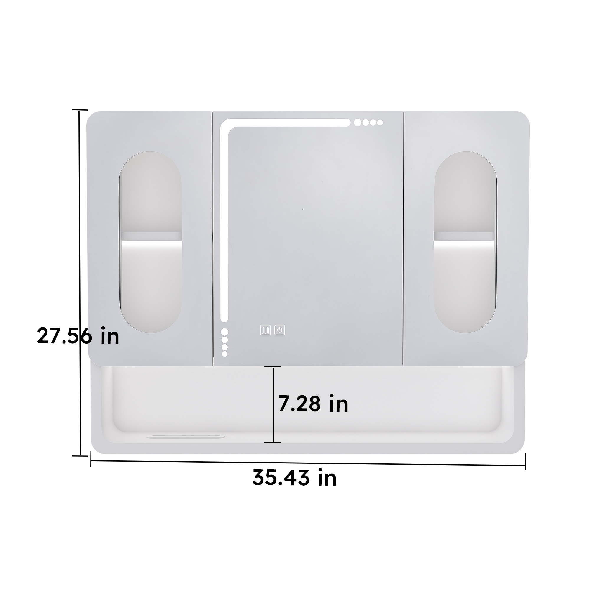 Bathroom Mirror Cabinets, Medicine Cabinets, Wall Mounted Bathroom Mirror Cabinet with LED Lights, Touch Control, 3 Color Lighting, Aluminum Alloy Construction, Spacious Storage for Bathroom, White