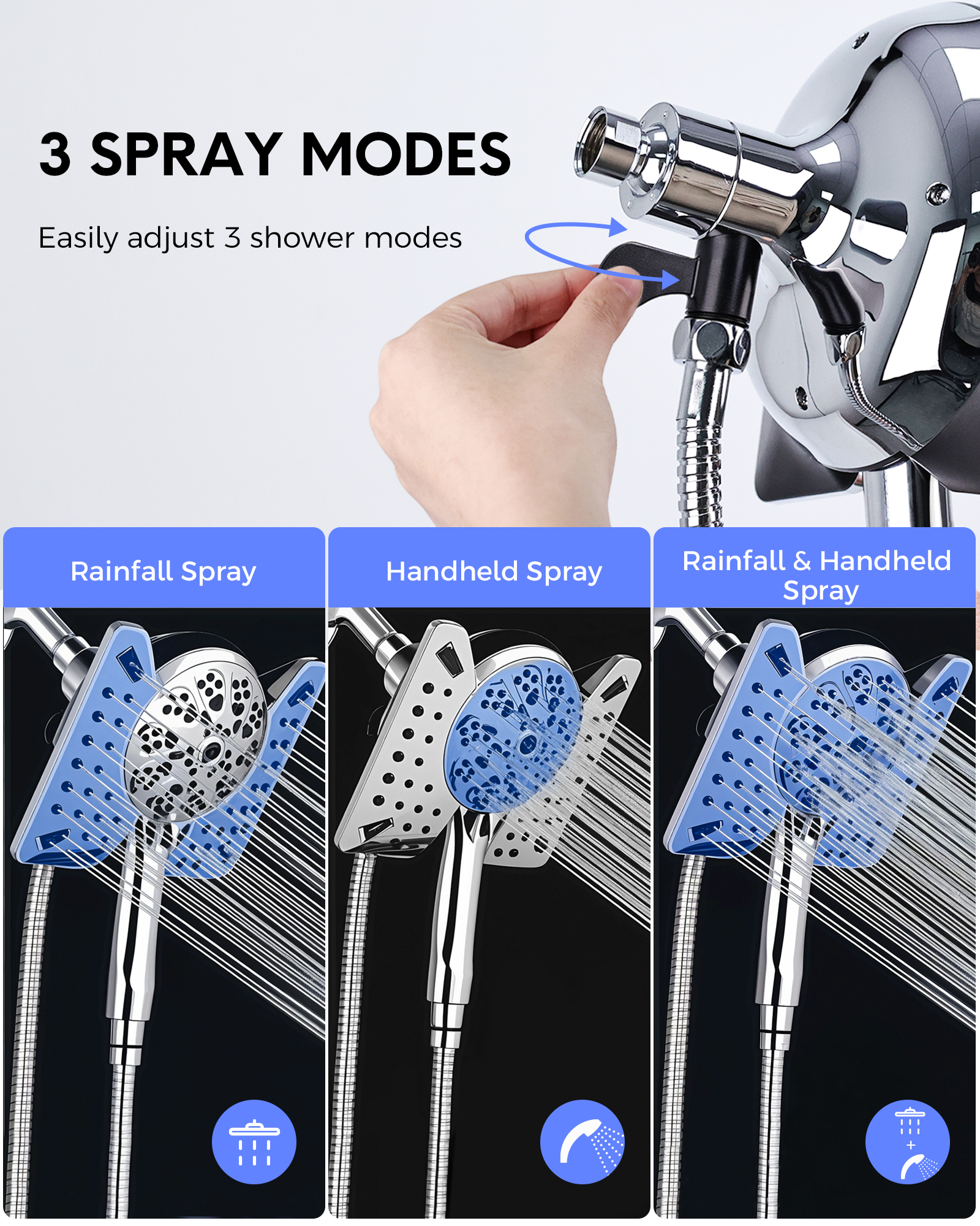 Hodvit 2-in-1 Shower Head Combo with Handheld photo 3