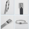 thumbnail image 2 of Tignapoo 100PCS 304 Stainless Steel Self-Locking Ties for Outdoor Use - High Temperature and Corrosion Resistant Fasteners, Available in Multiple Sizes (4.6*100mm, 4.6*150mm, etc.), 2 of 6