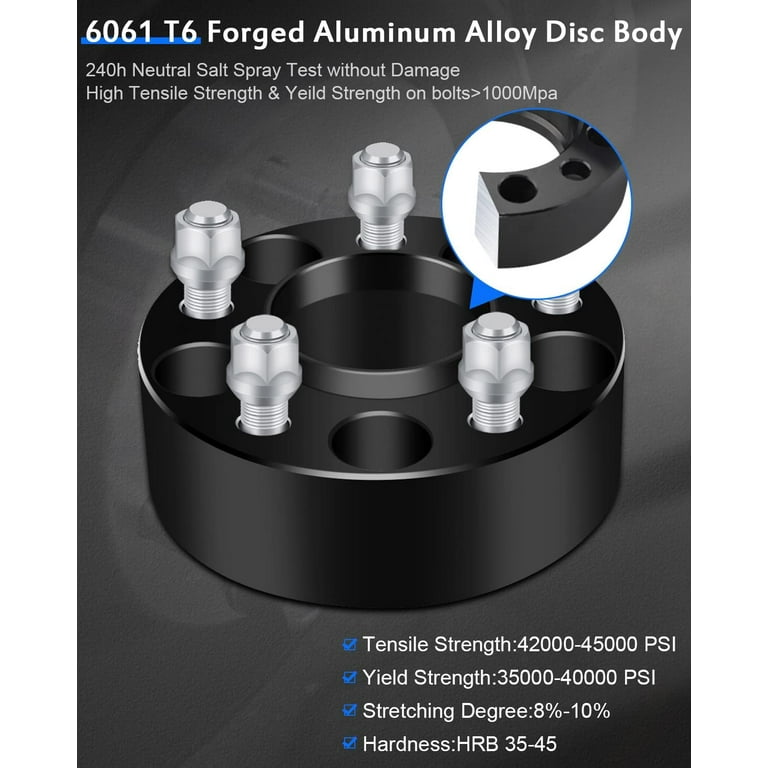 2" Wheel Spacers (2-Pack) 5x4.5 To 5x4.5, 87.1mm Bore - For Jeep Wrangler, Cherokee, Grand Cherokee, Liberty, Comanche