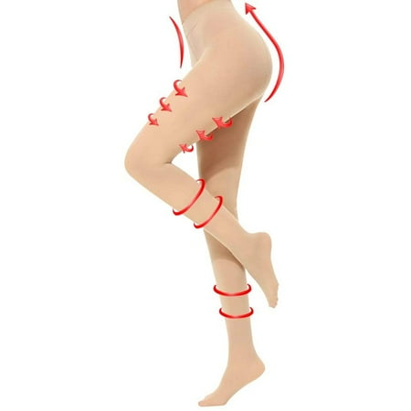 

Colisha Leggswear Solid Color Tights Blackout Women High Waist Medical Compression Pantyhose Control Top Ladies Comfy Run Resistant Soft Seamless Beige Close Toe XXL