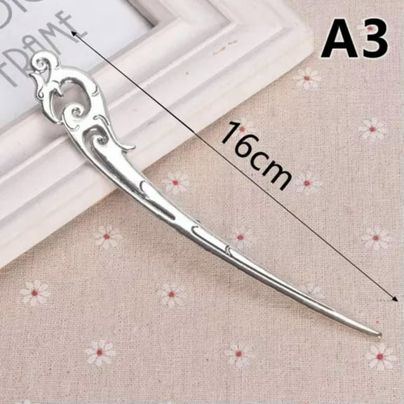 U8MO Wholesale Antique Tibetan Silver Bronze Charms Curved Bookmarks Beads Findings-#3 /16cm/2pcs