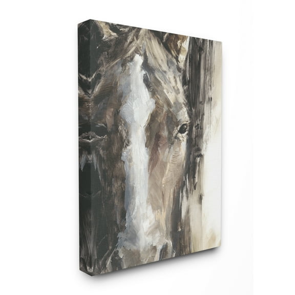 Stupell Home Décor Horse Eyes White Brown Animal Painting Canvas Wall Art by Ethan Harper