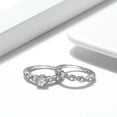 thumbnail image 3 of Nickie Wedding Ring Set Engagement Ring Matching Band CZ Womens Ginger Lyne Collection, 3 of 6