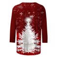 thumbnail image 4 of GA WEIHUA Clearance Sale,Women's Slim-Fit 3/4 Sleeve Crew Neck T-Shirt Christmas Tops Cute Xmas Tree Vintage Tees Merry Christmas Shirts(Red,5X-Large), 4 of 5