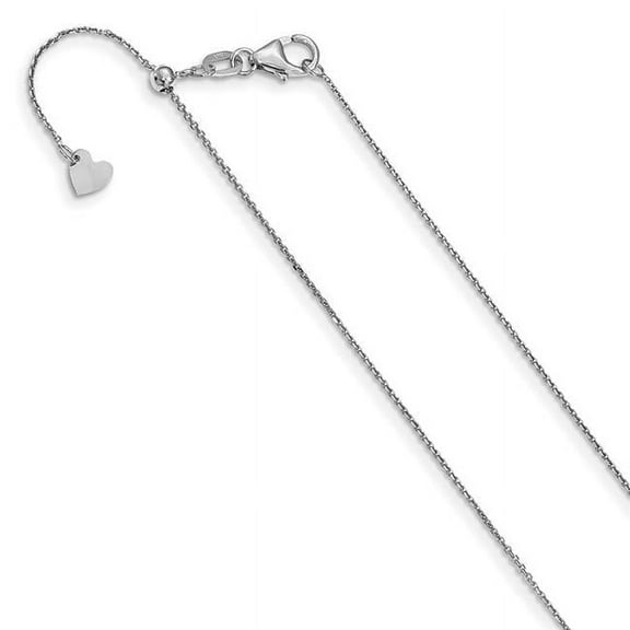 Finest Gold Leslies 10K White Gold Adjustable 1 mm Diamond-Cut 22 in. Cable Chain