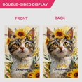 thumbnail image 4 of Hello Sunshine Watercolor Cute cat Sunflowers Spring Garden Flag Vertical Double Sided Spring Summer Garden Flag Seasonal Rustic Yard Lawn Outdoor Decor 12.5x18" style 1, 4 of 4