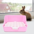 thumbnail image 4 of kusrkot Pet Rabbit Litter Box Toilet Cleaning Tool Corner Training Plastic Potty Trainer Pink 11x11x8in, 4 of 9