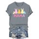 thumbnail image 2 of Mujeres Manga Corta de Verano Tops Día de San Valentín Impreso Cuello Redondo, Camisa de Moda Casual Blusa, 2 of 6