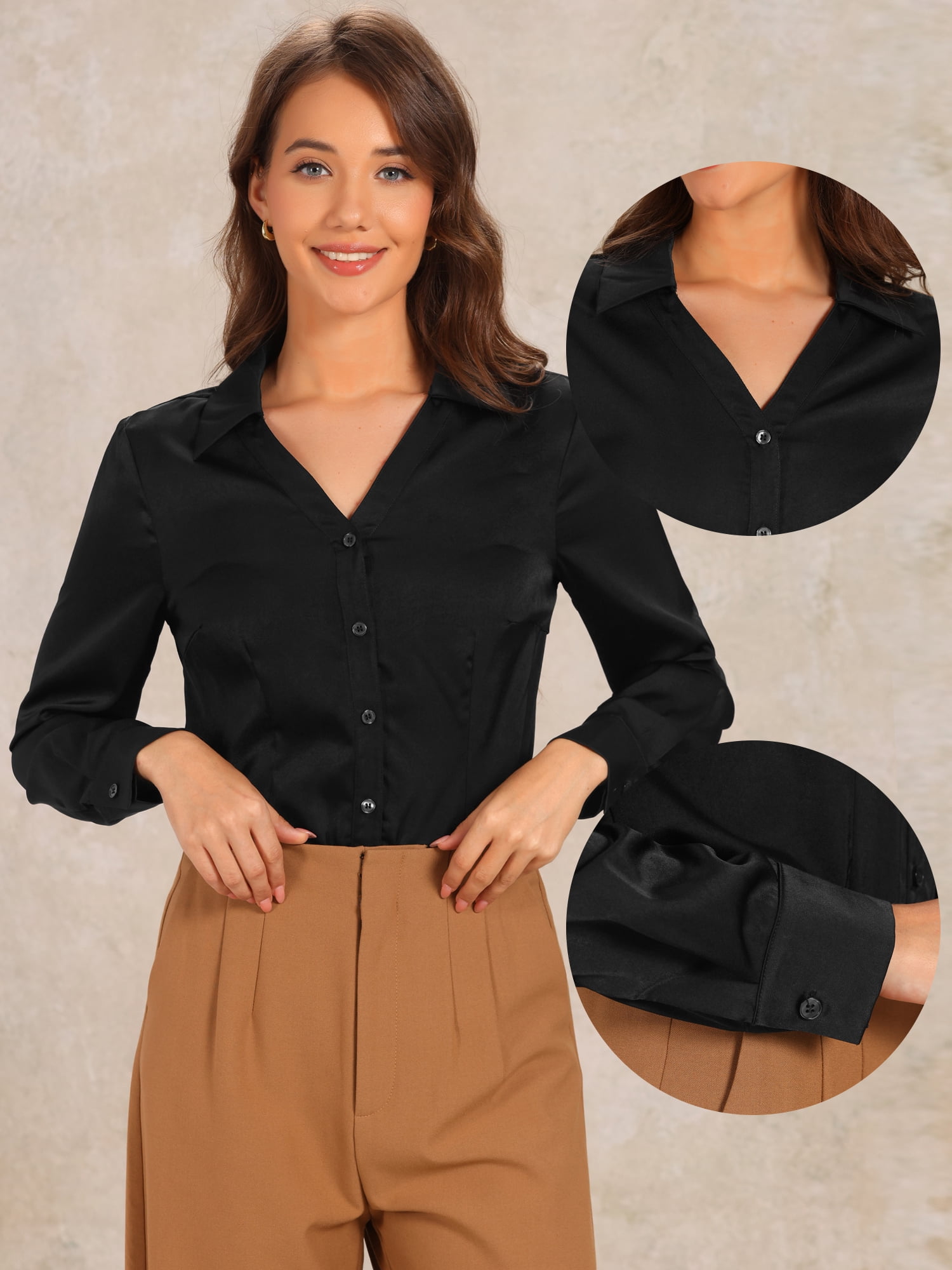 DARING DIVA Bodysuit Button Down Shirt Casual Tops M Black