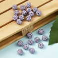 thumbnail image 4 of Polymer Clay Rhinestone Beads Pave Disco Ball Beads Grade A Half Drilled Round Violet PP9(1.5.~1.6mm) 6mm Hole: 1.2mm colorful, 4 of 4