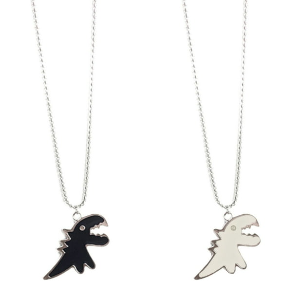 Collar de dinosaurios lindo regalo de los niños collar de acero de titanio para las mujeres hombres parejas a juego mejor amigo regalos de joyería