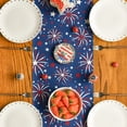 thumbnail image 4 of Sm:)e Firework 4th of July Table Runner 13x72 Inch, Durable and Easy Cleaning Perfect for Independence Day Celebration and Family Gathering,Blue, 4 of 7
