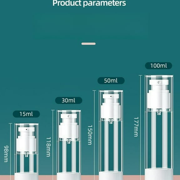Vacuum Dispenser Spray Bottle - Travel-Friendly Cosmetic Storage, 15/30/50ml, Leak-Proof Press Pump for Skincare & Liquids