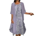 thumbnail image 2 of Women's Summer Half Sleeve Smock + Dress Two Piece Set Knee Length Dress Beach Dress 2 Piece Set Beach Sundress, 2 of 5