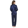 Silk Satin Pajama Sets for Women Long Sleeve Button Down Pajama Set 2