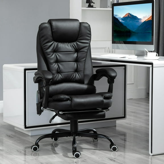 Vinsetto 7-Point Vibrating Massage Office Chair with High Back Black