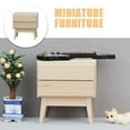 thumbnail image 3 of HOOWIFFY Mini Night Stand Table Wooden Beige Pretend PCS Furniture Model, 3 of 8