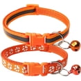 thumbnail image 1 of Paquete de 2 huellas y collar reflectante para gatos con cascabel Collar básico para perros y gatos Hebilla Collar ajustable de poliéster para perros y gatos o cinturones de seguridad Xemadio WMZL-635-5, 1 of 3