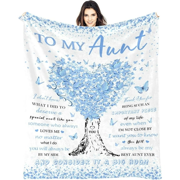 Aunt Blanket, Aunt Gifts from Niece Nephew, Birthday Gifts Ideas for Aunt/Auntie, Unique Soft Women Throw Blanket Gifts for Mothers Day Christmas Thanksgiving Day, to My Best Aunt Blankets 50x60