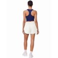 thumbnail image 3 of Pantalones cortos para correr PINSPARK de secado rápido con cintura elástica para mujer, blancos, 3 of 5