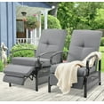thumbnail image 2 of AECOJOY Adjustable Patio Reclining Lounge Chair with Cushions Set of 2-Dark Gray, 2 of 8