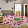 thumbnail image 2 of Strawberry Frog Flannel Blanket Decor Soft Cozy Warm Fluffy Blanket for Bed Couch Travel Beach 80x60 inch for Adults, 2 of 6