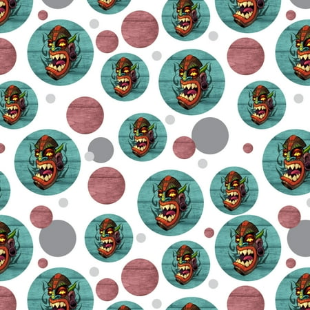 Tiki Head Island Tropical Hawaii Premium Gift Wrap Wrapping Paper Roll