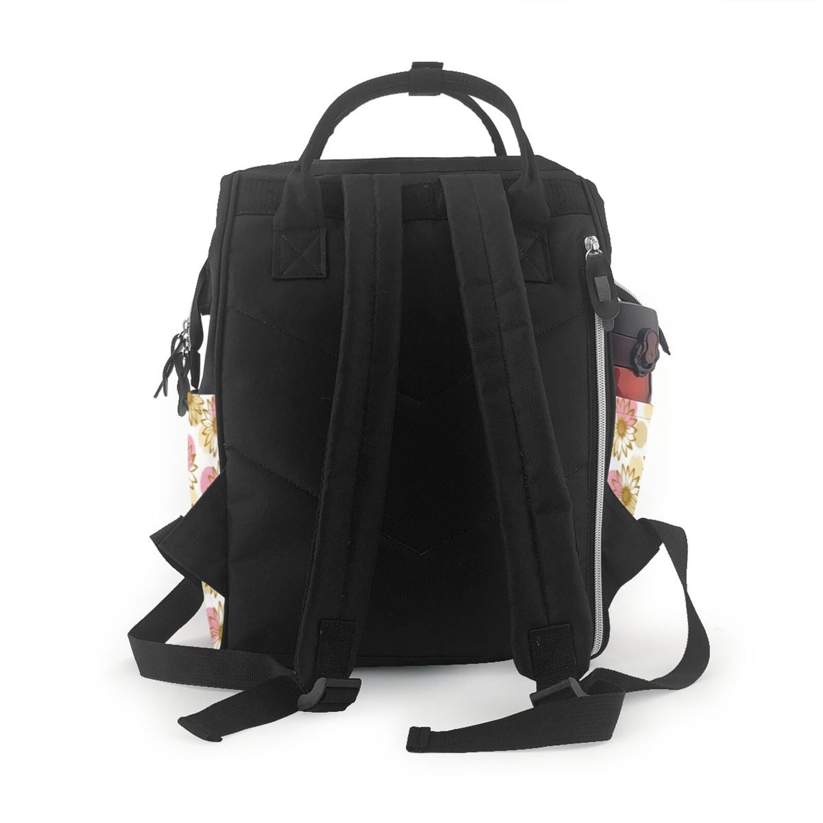 Fuzoiu Sunflowers Print Diaper Bag Backpack,Baby Essentials Travel Tote,Multi function Waterproof Diaper Bag, Travel Essentials Baby Bag - Unisex