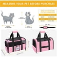 thumbnail image 3 of DENZUS Cat and Small Dog Travel Bag, TSA-Approved Soft-Sided Pet Tote for Pets Under 15lb, Collapsible Airline-Friendly Design – Pink, 3 of 7