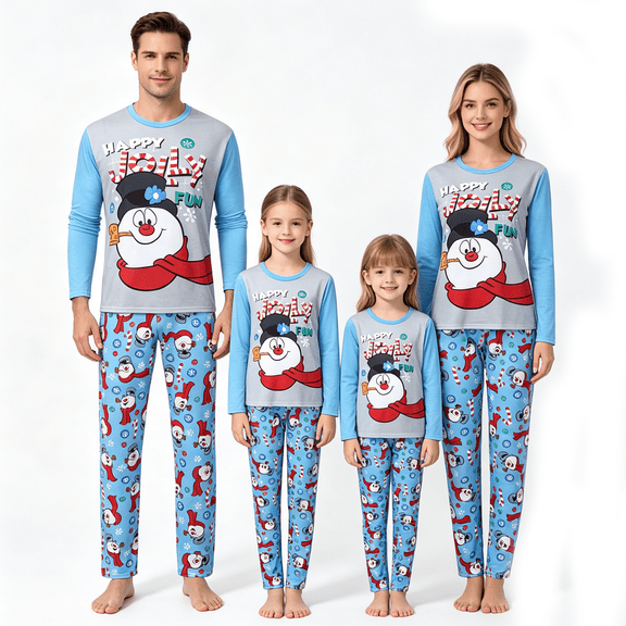 RUINIXCW Family Christmas Pajamas Matching Set Xmas Outfit Holiday Jammies Snowmen Long Sleeve Tops Pants Sleepwear for Adult Kids Toddler Baby